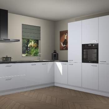 Sneeuwwitte hoogglans keuken Laos 80549