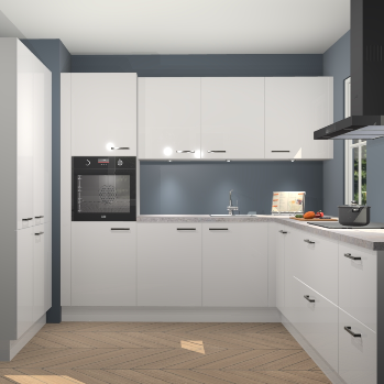 Zijdegrijze hoogglans keuken Regina 79382