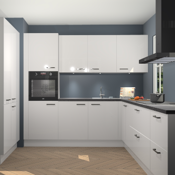 Zijdegrijze hoogglans keuken Regina 79388