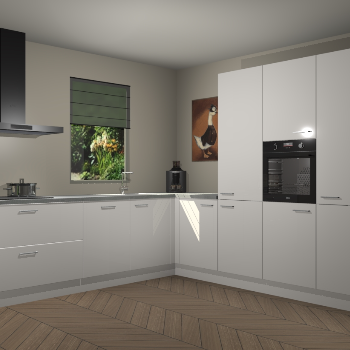 Zijdegrijze hoogglans keuken Laos 80721