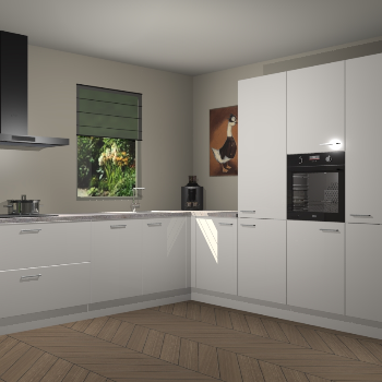 Zijdegrijze hoogglans keuken Laos 80740