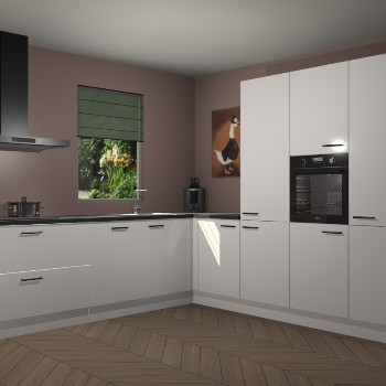 Zijdegrijze hoogglans keuken Laos 80750