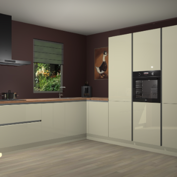 Magnolia hoogglans greeploze keuken Laos 80788