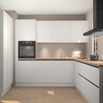 Zijdegrijze greeploze keuken Regina 79450