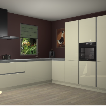 Magnolia hoogglans greeploze keuken Laos 80809