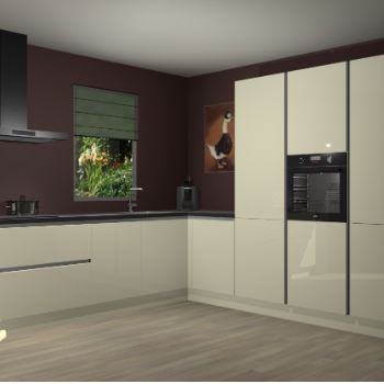 Magnolia hoogglans greeploze keuken Laos 80818