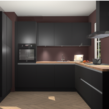 Zwarte greeploze keuken Regina 79459