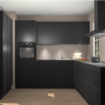 Zwarte greeploze keuken Regina 79837