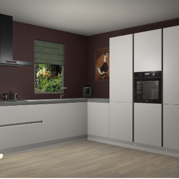 Zijdegrijze greeploze keuken Laos 81304