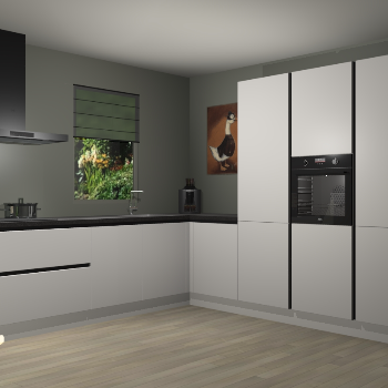 Zijdegrijze greeploze keuken Laos 81313