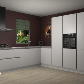 Zijdegrijze greeploze keuken Laos 81316