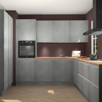 Beton parelgrijs greeploze keuken Regina 79871