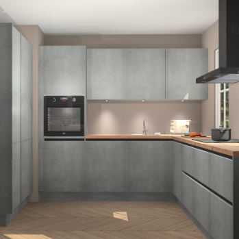 Beton parelgrijs greeploze keuken Regina 79874