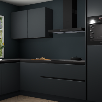 Onyxgrijze greeploze keuken Limonos 79736