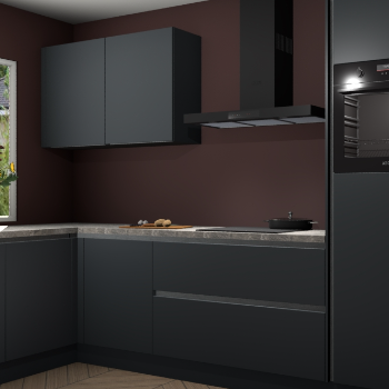 Onyxgrijze greeploze keuken Limonos 79764