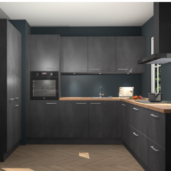 Beton zwarte keuken Regina 80017