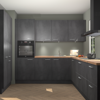 Beton zwarte keuken Regina 80018