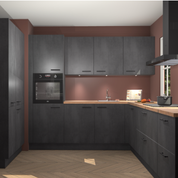 Beton zwarte keuken Regina 80020