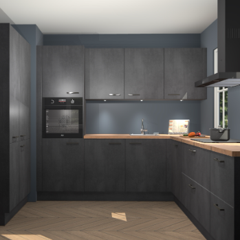 Beton zwarte keuken Regina 80021