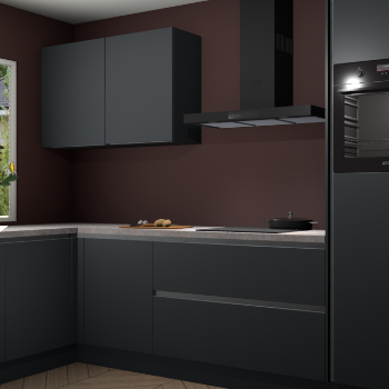 Onyxgrijze greeploze keuken Limonos 79819