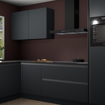 Onyxgrijze greeploze keuken Limonos 79895