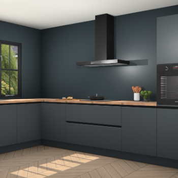 Onyxgrijze greeploze keuken Tychy 81994