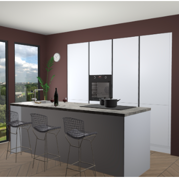 Sneeuwwit greeploze keuken Rusiec 63655