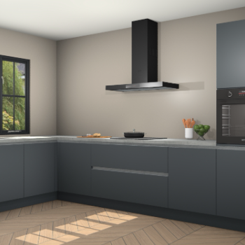 Onyxgrijze greeploze keuken Tychy 82006