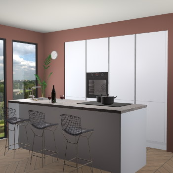 Sneeuwwit greeploze keuken Rusiec 63671