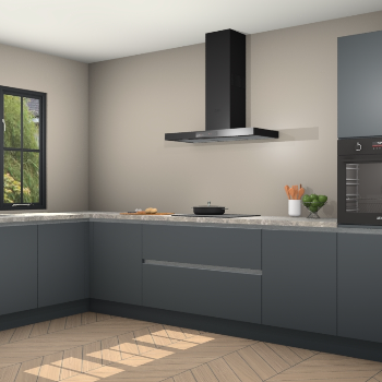 Onyxgrijze greeploze keuken Tychy 82033