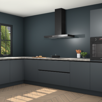 Onyxgrijze greeploze keuken Tychy 82036