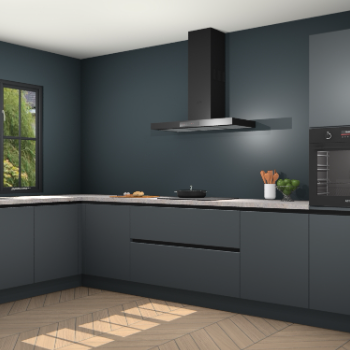 Onyxgrijze greeploze keuken Tychy 82049