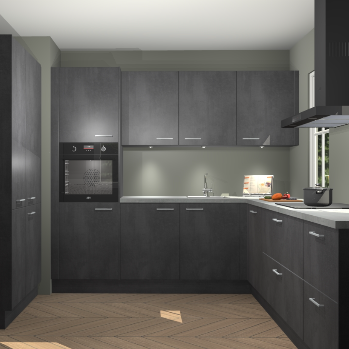 Beton zwarte keuken Regina 80298