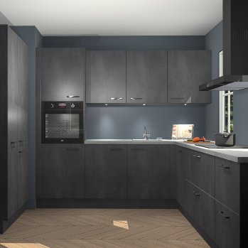 Beton zwarte keuken Regina 80301