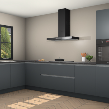 Onyxgrijze greeploze keuken Tychy 82052