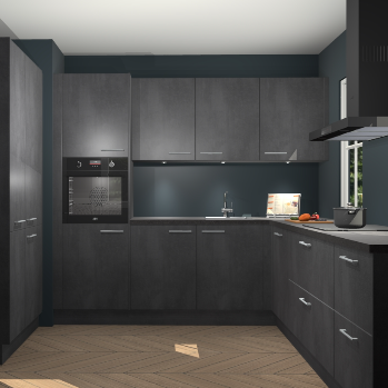 Beton zwarte keuken Regina 80303