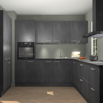 Beton zwarte keuken Regina 80304