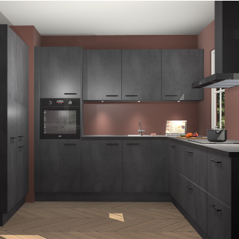 Beton zwarte keuken Regina 80306