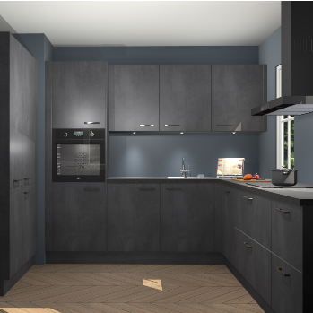 Beton zwarte keuken Regina 80307