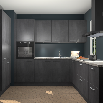 Beton zwarte keuken Regina 80309