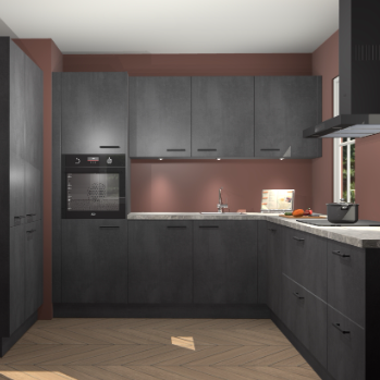 Beton zwarte keuken Regina 80312