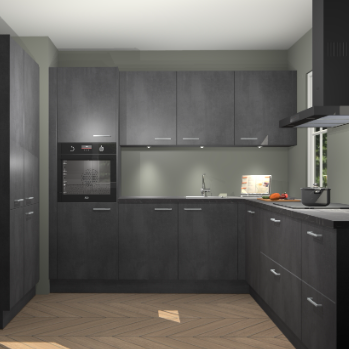 Beton zwarte keuken Regina 80324