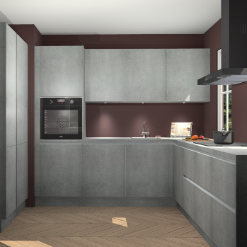 Beton parelgrijs greeploze keuken Regina 80025