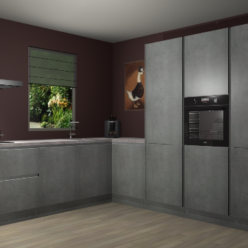 Beton Parelgrijs greeploze keuken Laos 81781