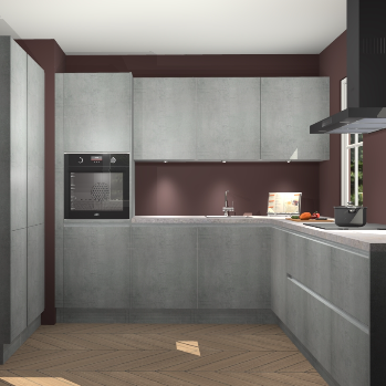 Beton parelgrijs greeploze keuken Regina 80043