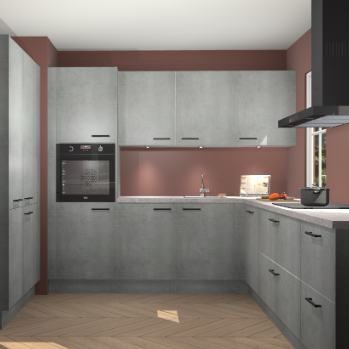 Beton parelgrijs keuken Regina 80044