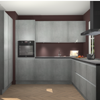 Beton parelgrijs greeploze keuken Regina 80049