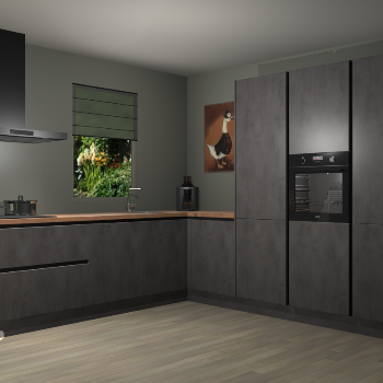 Betoon Antraciet greeploze keuken Laos 81837