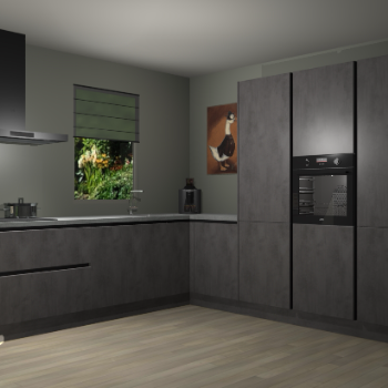 Betoon Antraciet greeploze keuken Laos 81861