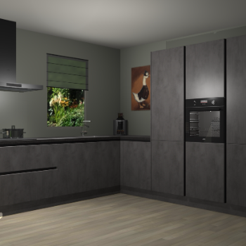 Betoon Antraciet greeploze keuken Laos 81867